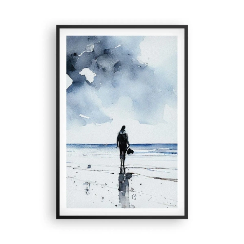 Poster in einem schwarzem Rahmen - Gespräch mit dem Meer - 61x91 cm