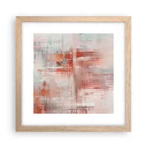 Poster in einem Rahmen aus heller Eiche - Dunstig. Aber rosa - 30x30 cm