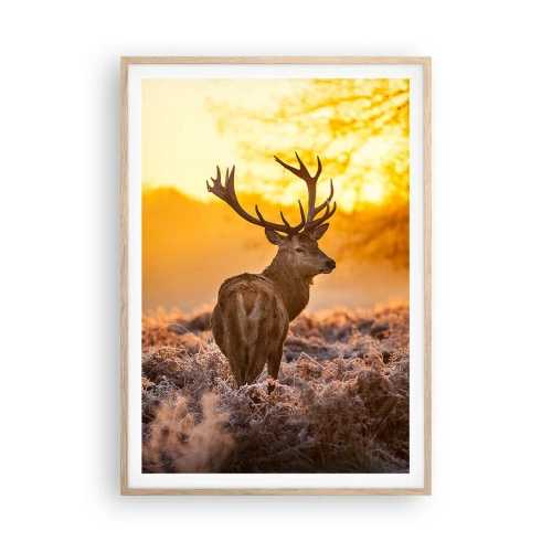 Poster in einem Rahmen aus heller Eiche - König des Herbstwaldes - 70x100 cm