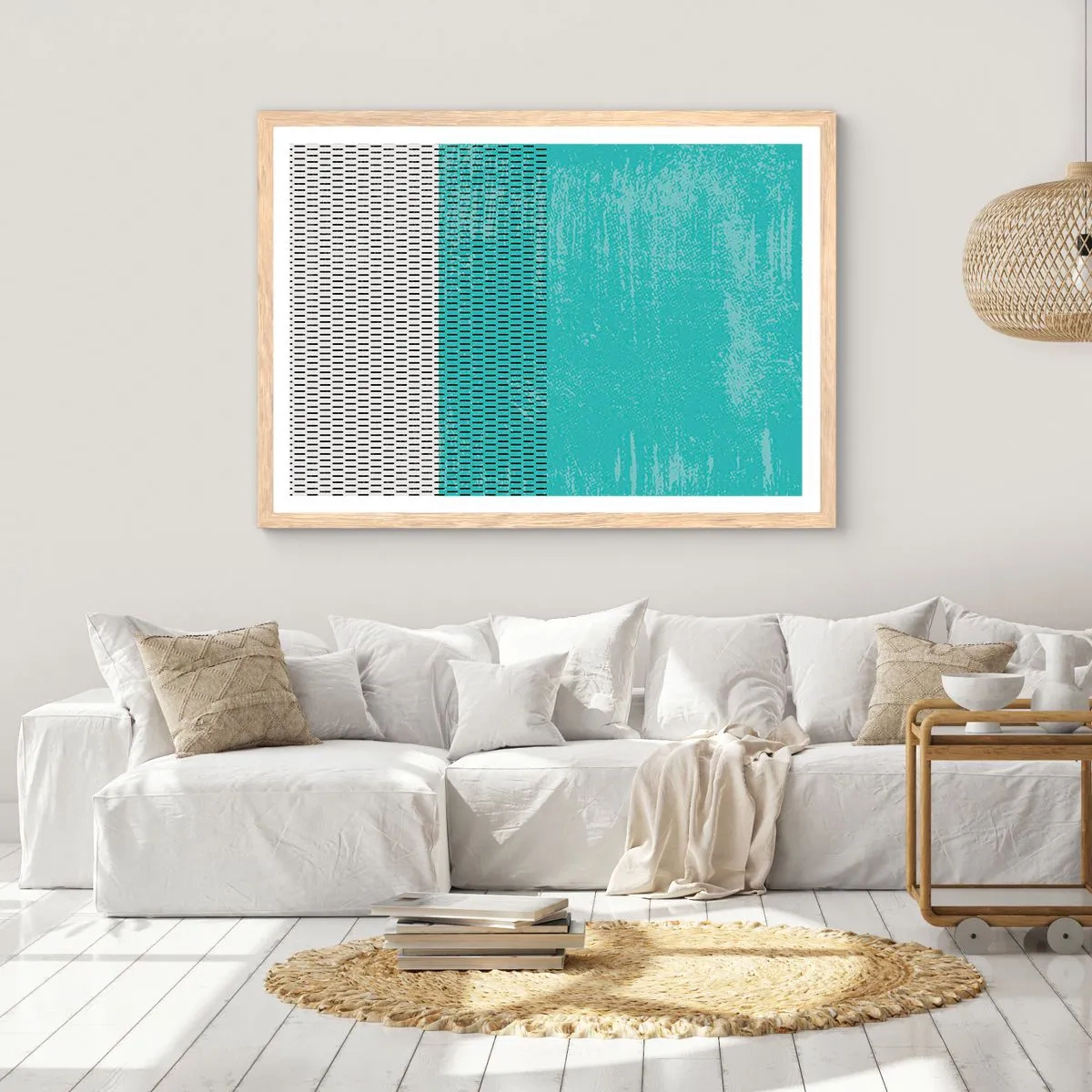 Poster in einem Rahmen aus heller Eiche - Eine ausgewogene Komposition - 100x70 cm