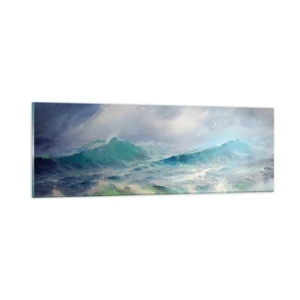 Glasbild - Bild auf glas - Der wind heulte mit Triumph - 90x30 cm