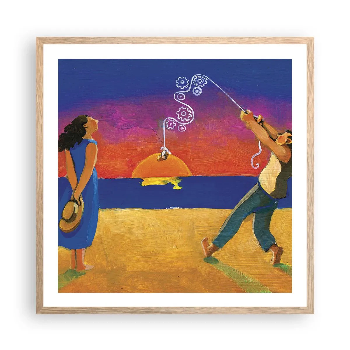 Poster in einem Rahmen aus heller Eiche - Mehr als ein Sternchen vom Himmel - 60x60 cm