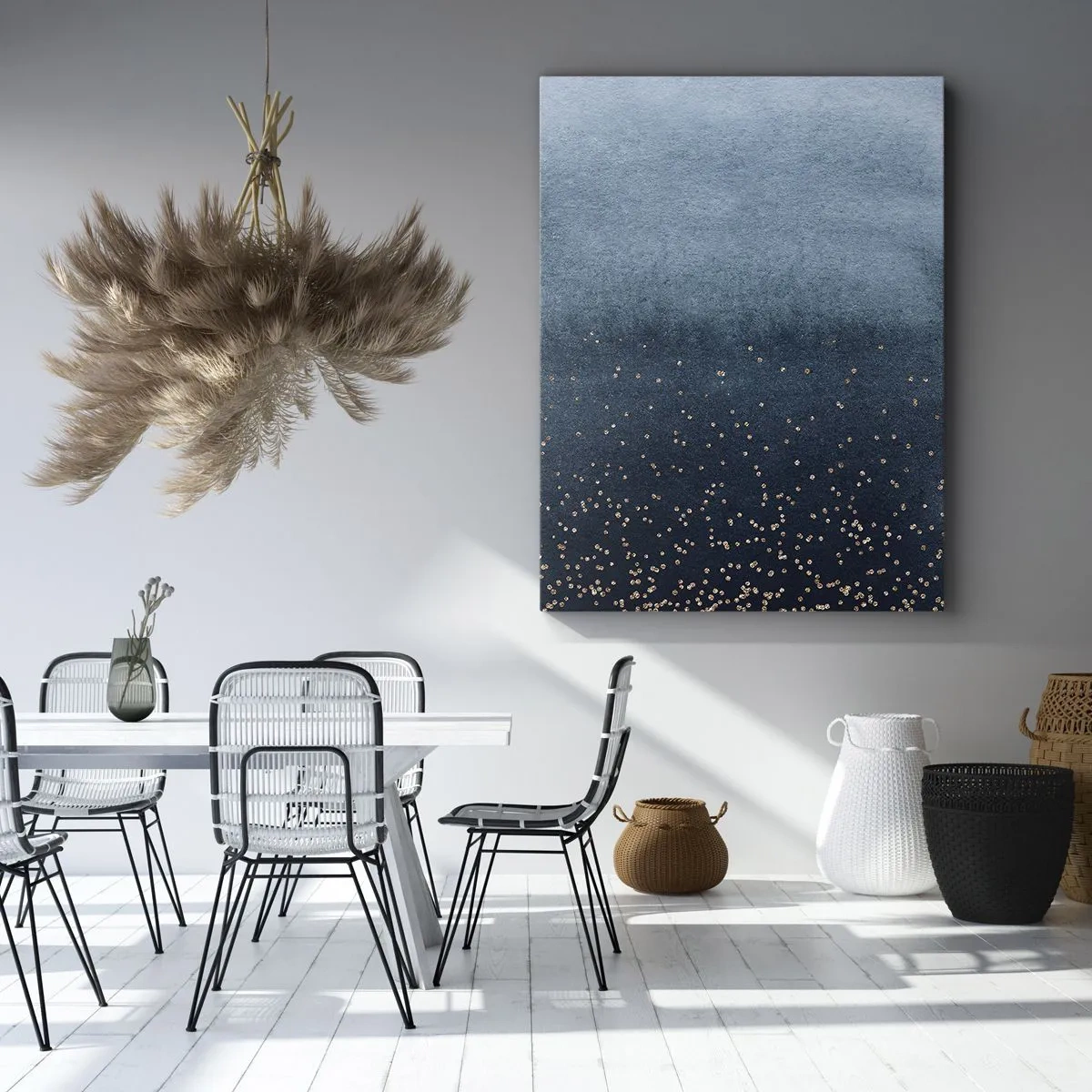 Bild auf Leinwand - Leinwandbild - Komposition - blaue Phasen - 45x80 cm