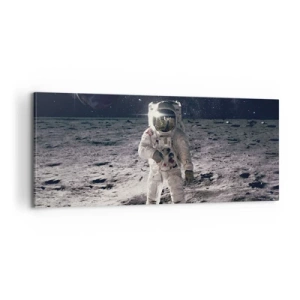 Bild auf Leinwand - Leinwandbild - Grüße vom Mond - 100x40 cm
