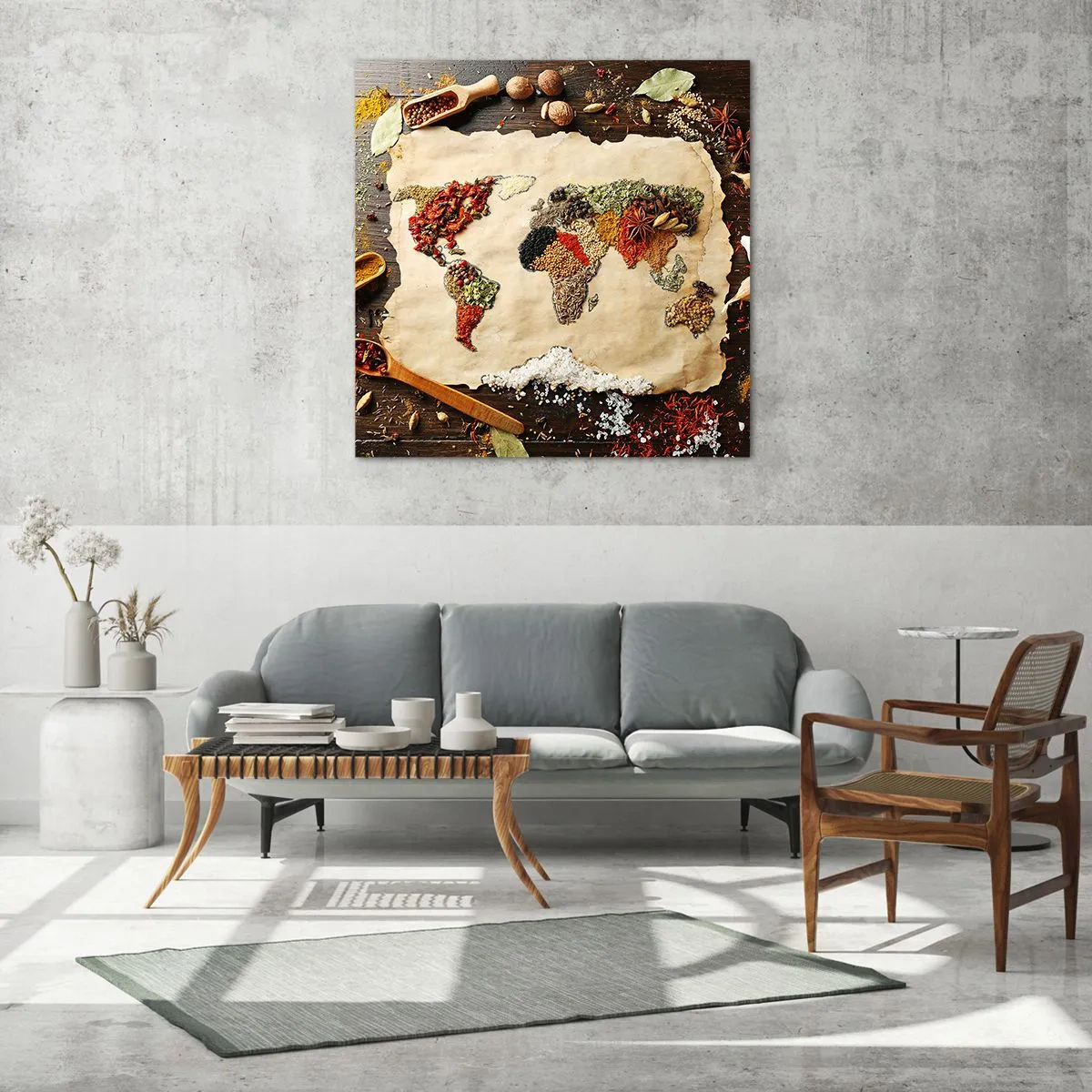 Glasbild - Bild auf glas - Alle Aromen der Welt - 70x70 cm