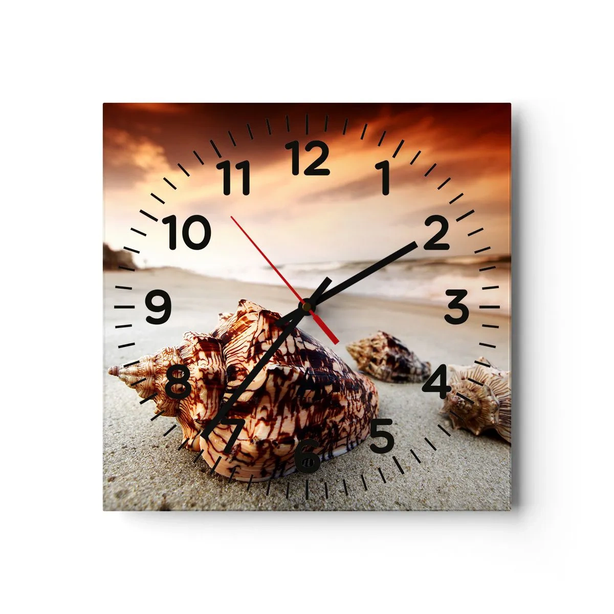 Wanduhr - Glasuhr - Ausgestoßene von Wellen - 40x40 cm