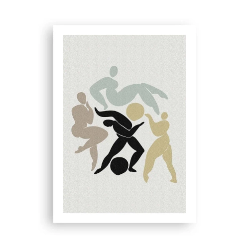 Poster - Abstrakte Silhouetten von Figuren in dynamischer Bewegung - 50x70cm - Bewegung für Gesundheit und Schönheit - Moderne Wanddekoration für Wohnzimmer und Schlafzimmer ARTTOR