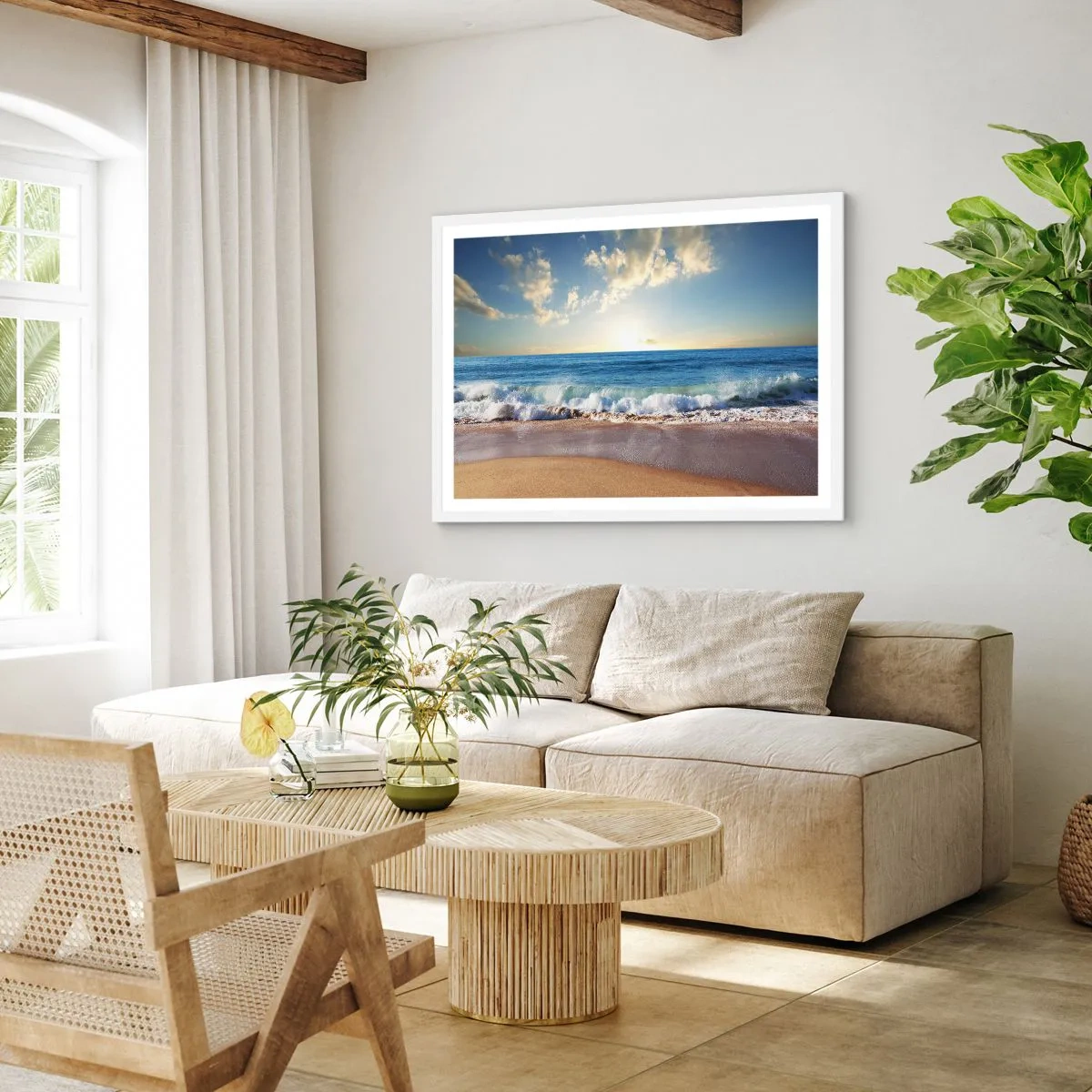 Poster in einem weißen Rahmen - Bewegung und Stille zugleich - 50x40 cm