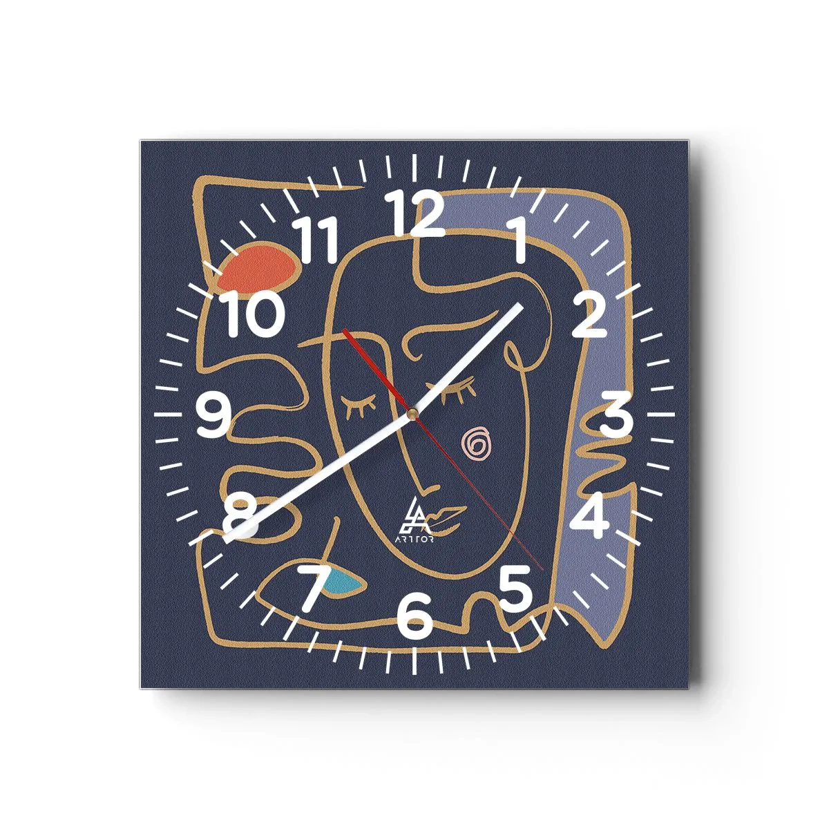 Wanduhr - Glasuhr - In Gedanken - 40x40 cm