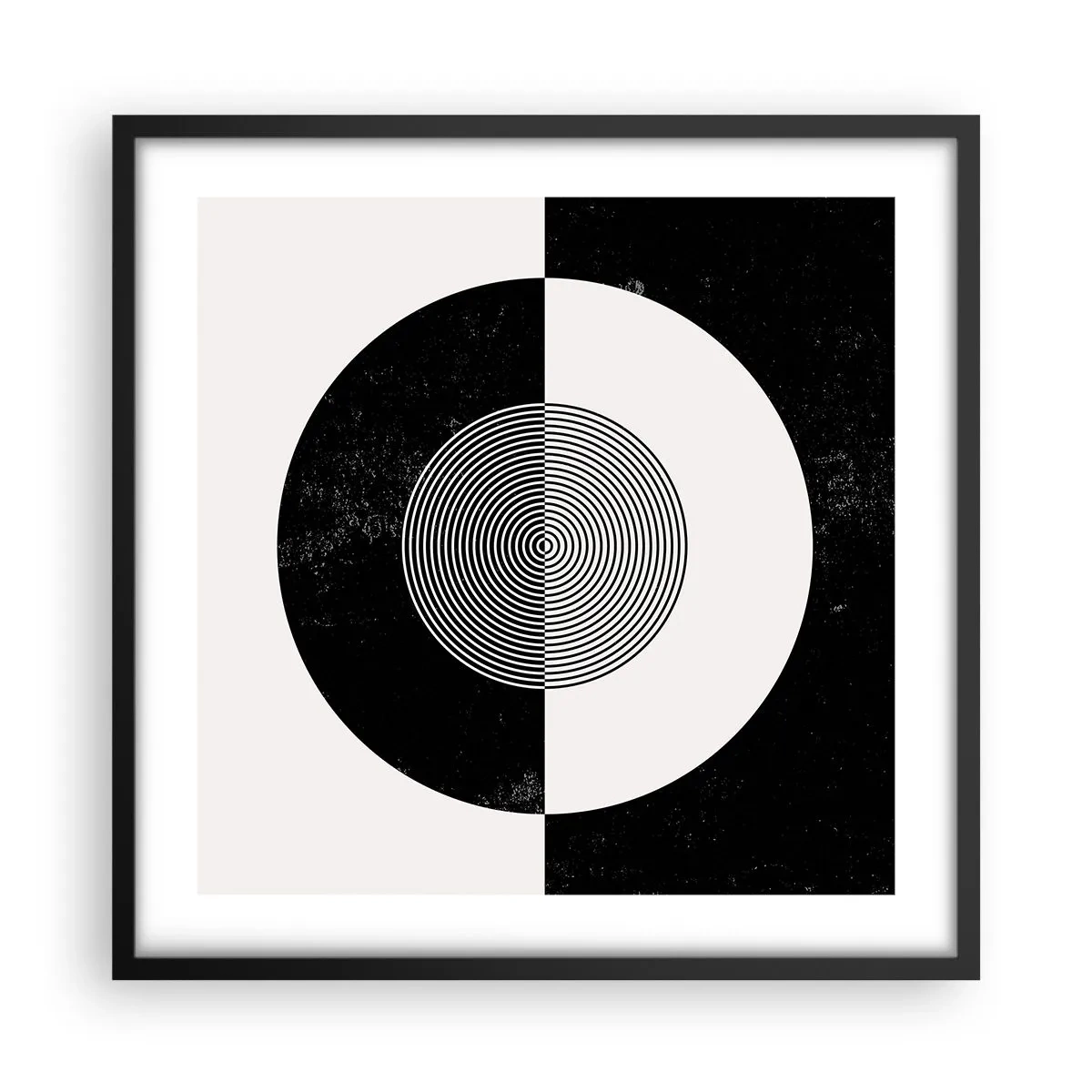 Poster in einem schwarzem Rahmen - Harmonie in Schwarz und Weiß - 50x50 cm