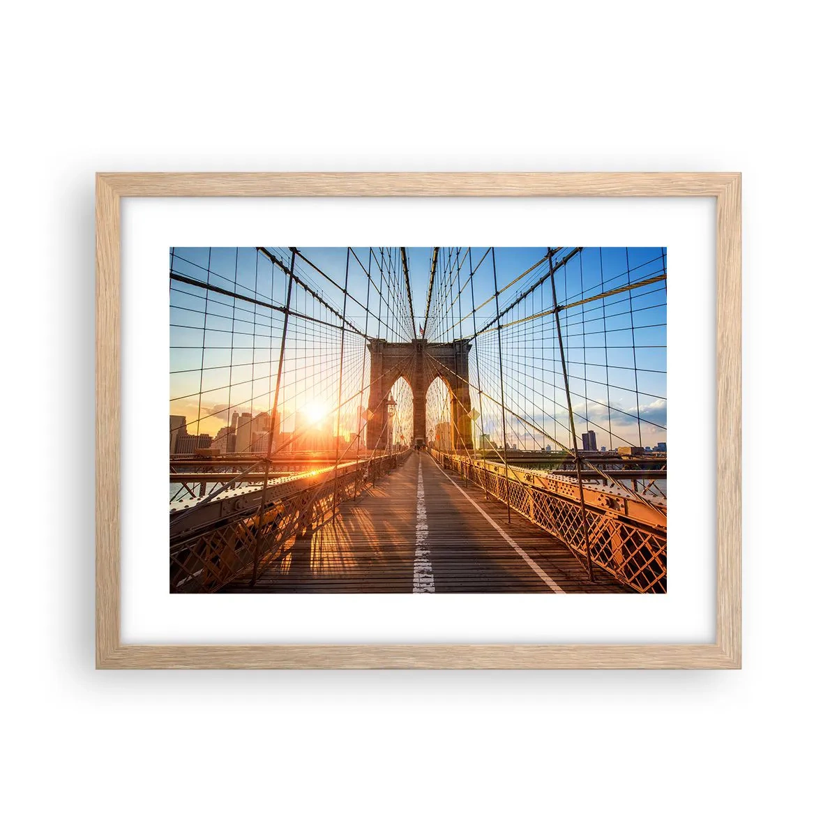 Poster in einem Rahmen aus heller Eiche - Auf der goldenen Brücke - 40x30 cm