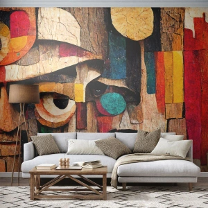 Fototapete Premium Sand - Ich sehe dich… - Abstraktion, Holz, Skulptur - 100x70 cm