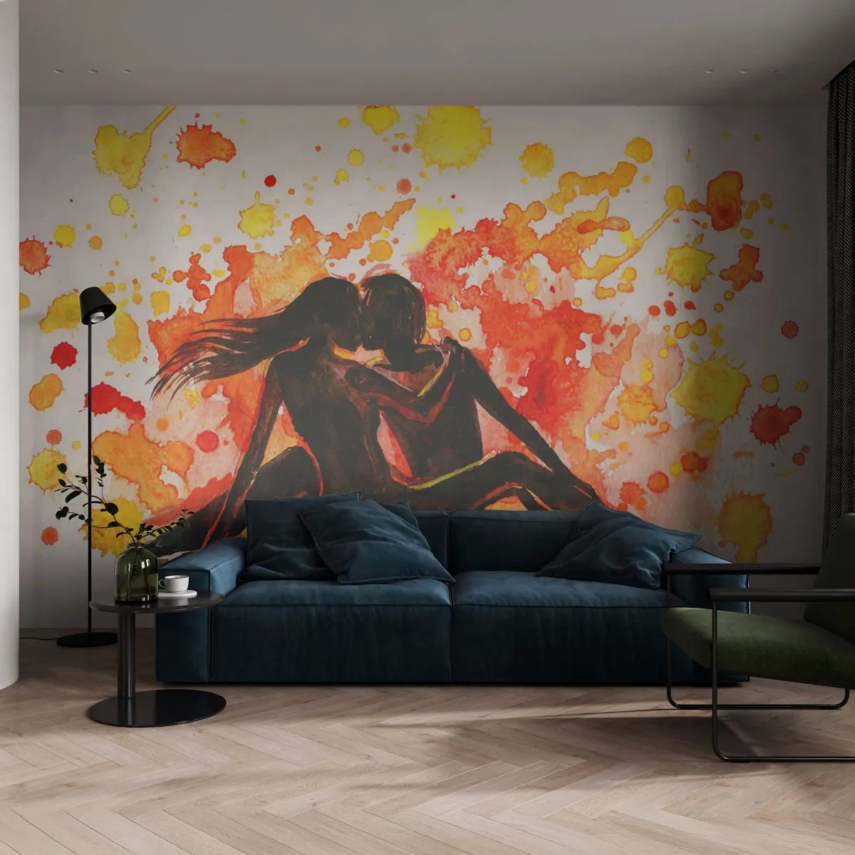 Fototapete Premium Sand - Und es war Licht - Menschen, Kuss, Liebespaar - 100x70 cm