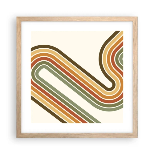 Poster in einem Rahmen aus heller Eiche - Zickzack zum Ziel - 40x40 cm