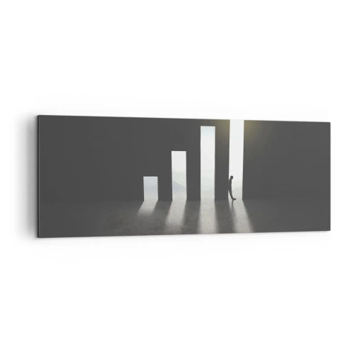 Bild auf Leinwand - Leinwandbild - Symbolisches Wachstum in Form von lichtdurchfluteten Passagen - 140x50cm - Erfolg – 