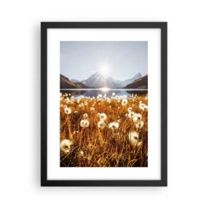 Poster in einem schwarzem Rahmen - Steinhärte, Grasweichheit - 30x40 cm