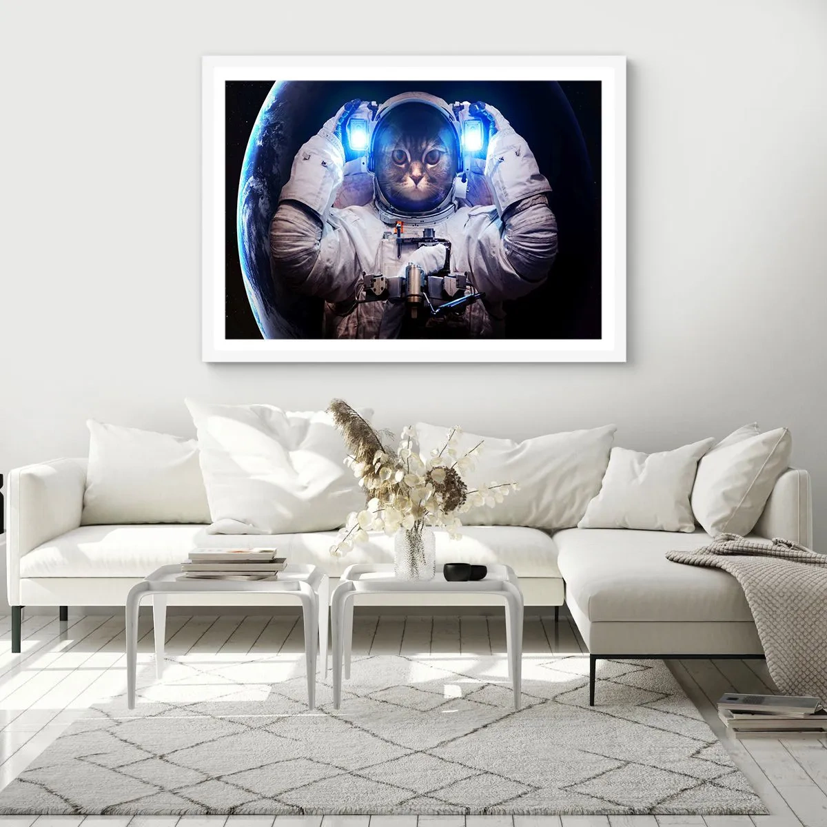 Poster in einem weißen Rahmen - Houston, du hast ein Problem - 70x50 cm