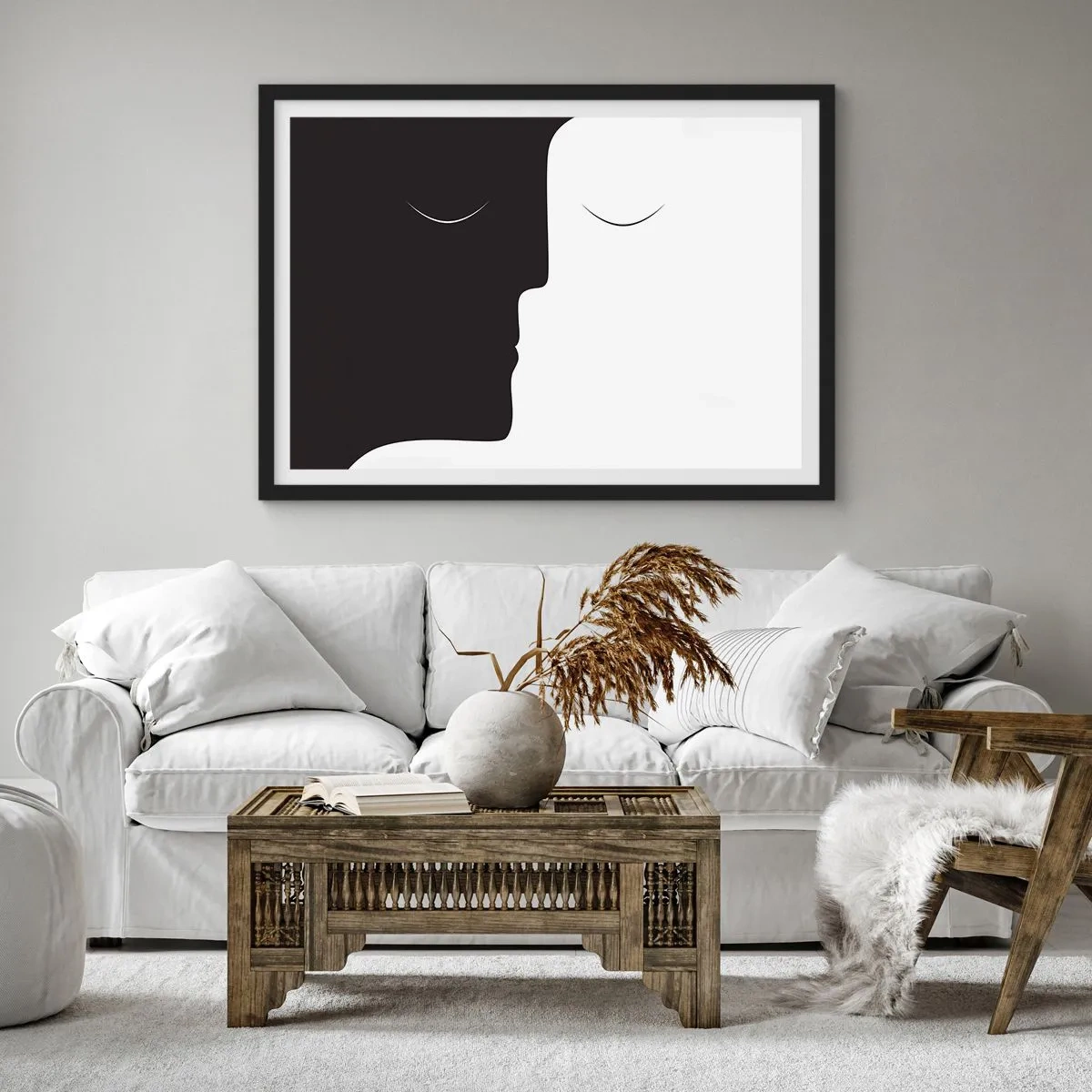 Poster in einem schwarzem Rahmen - Einheit der Gegensätze - 50x40 cm