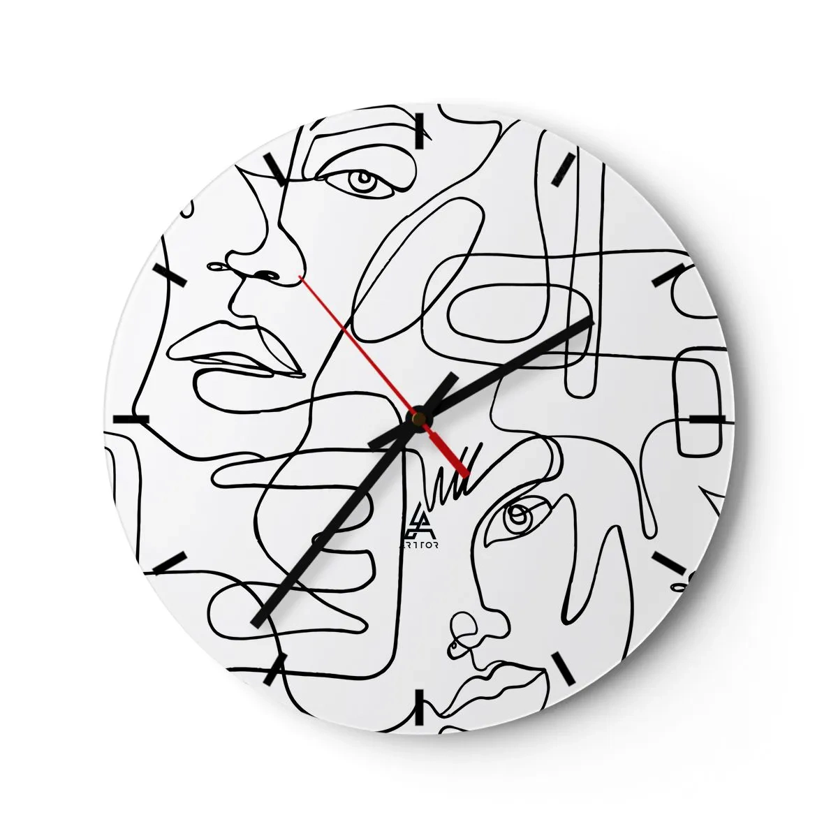 Wanduhr - Glasuhr - In verworrenen Gefühlen - 40x40 cm