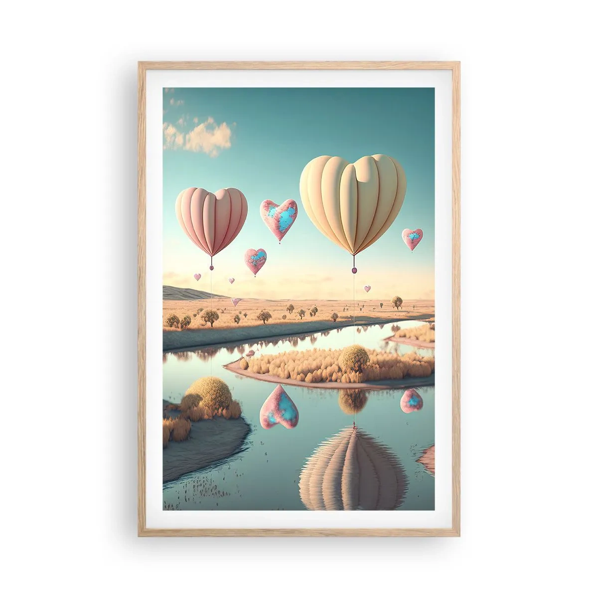 Poster in einem Rahmen aus heller Eiche - Dank Liebe steigt man auf - 61x91 cm