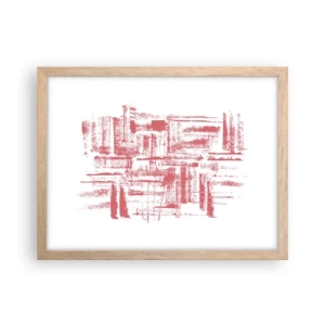 Poster in einem Rahmen aus heller Eiche - Die rote Stadt - 40x30 cm