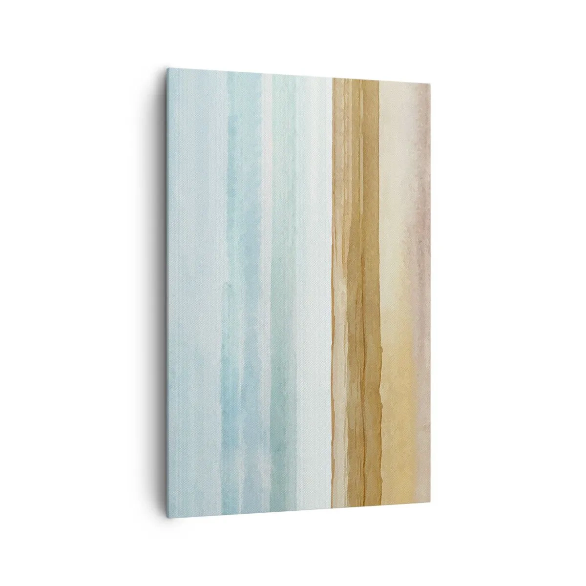 Bild auf Leinwand - Leinwandbild - Abstrakte Strandlandschaft in Pastelltönen - 80x120cm - Trost - Moderne Wanddekoration für Wohnzimmer und Schlafzimmer ARTTOR