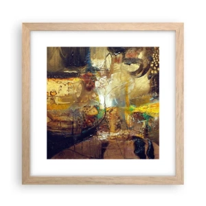 Poster in einem Rahmen aus heller Eiche - Kalt, wärmer, heiß - 30x30 cm