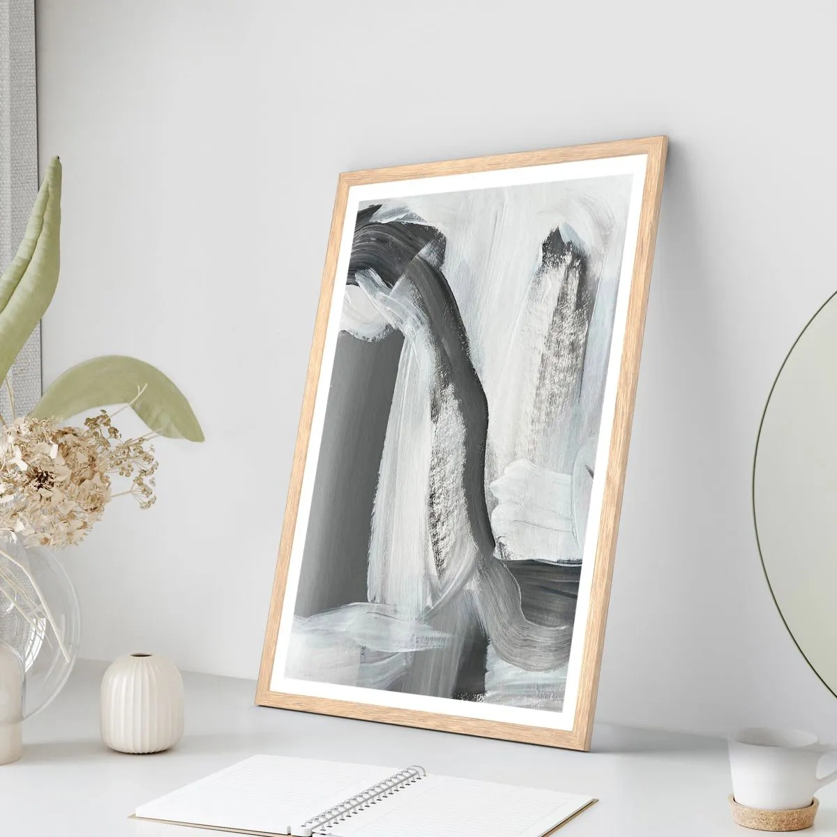 Poster in einem Rahmen aus heller Eiche - Entscheidender Schritt - 70x100 cm