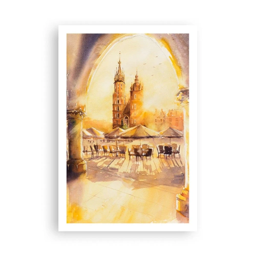 Poster - Östlich über dem Krakauer Marktplatz - 61x91 cm