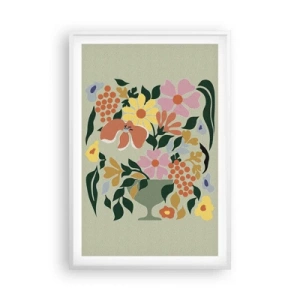 Poster in einem weißen Rahmen - Strauß voller Leben - 61x91 cm
