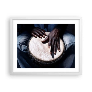 Poster in einem weißen Rahmen - Lebe in deinem eigenen Rhythmus - 50x40 cm