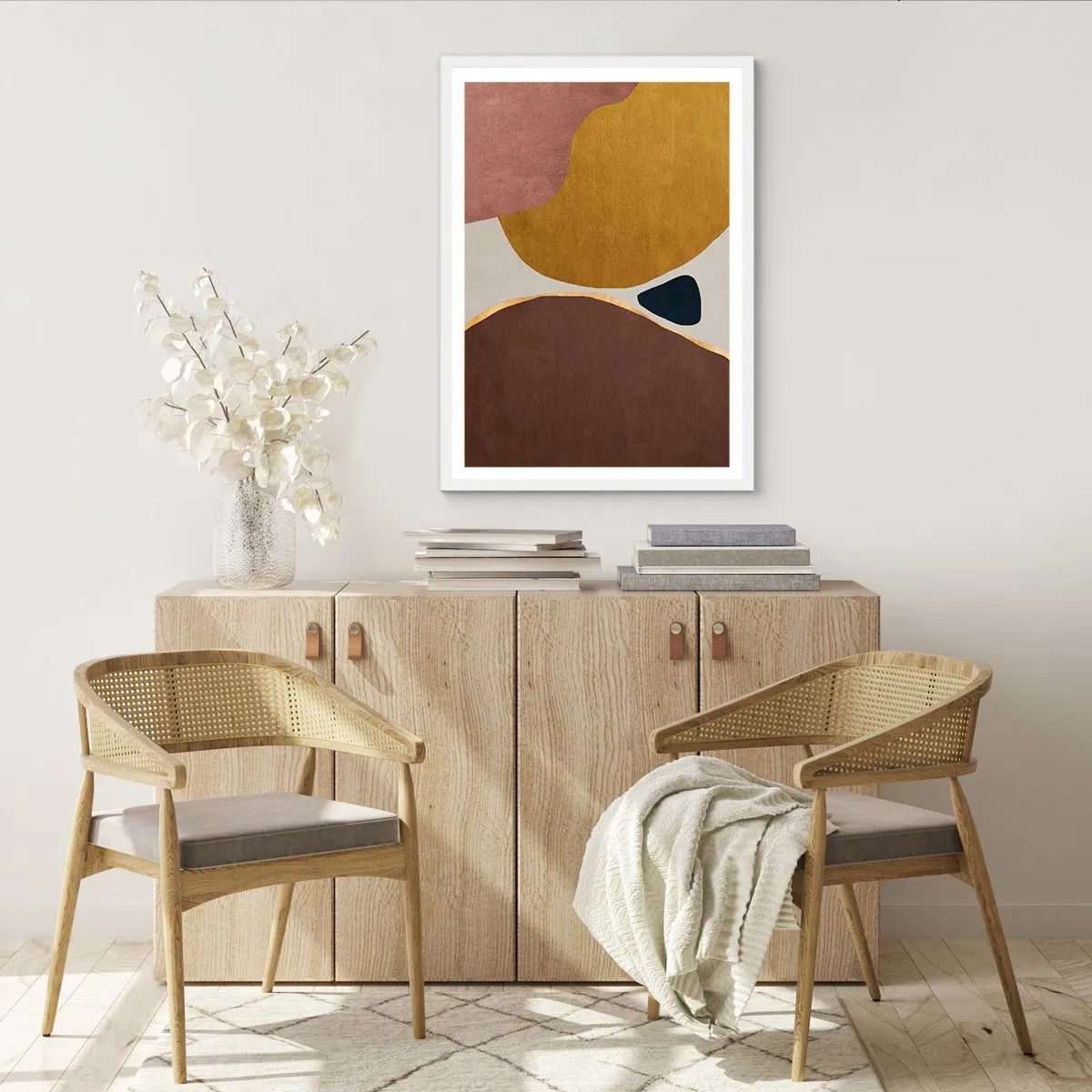 Poster in einem weißen Rahmen - Abstraktion – ein Ort im Raum - 50x70 cm