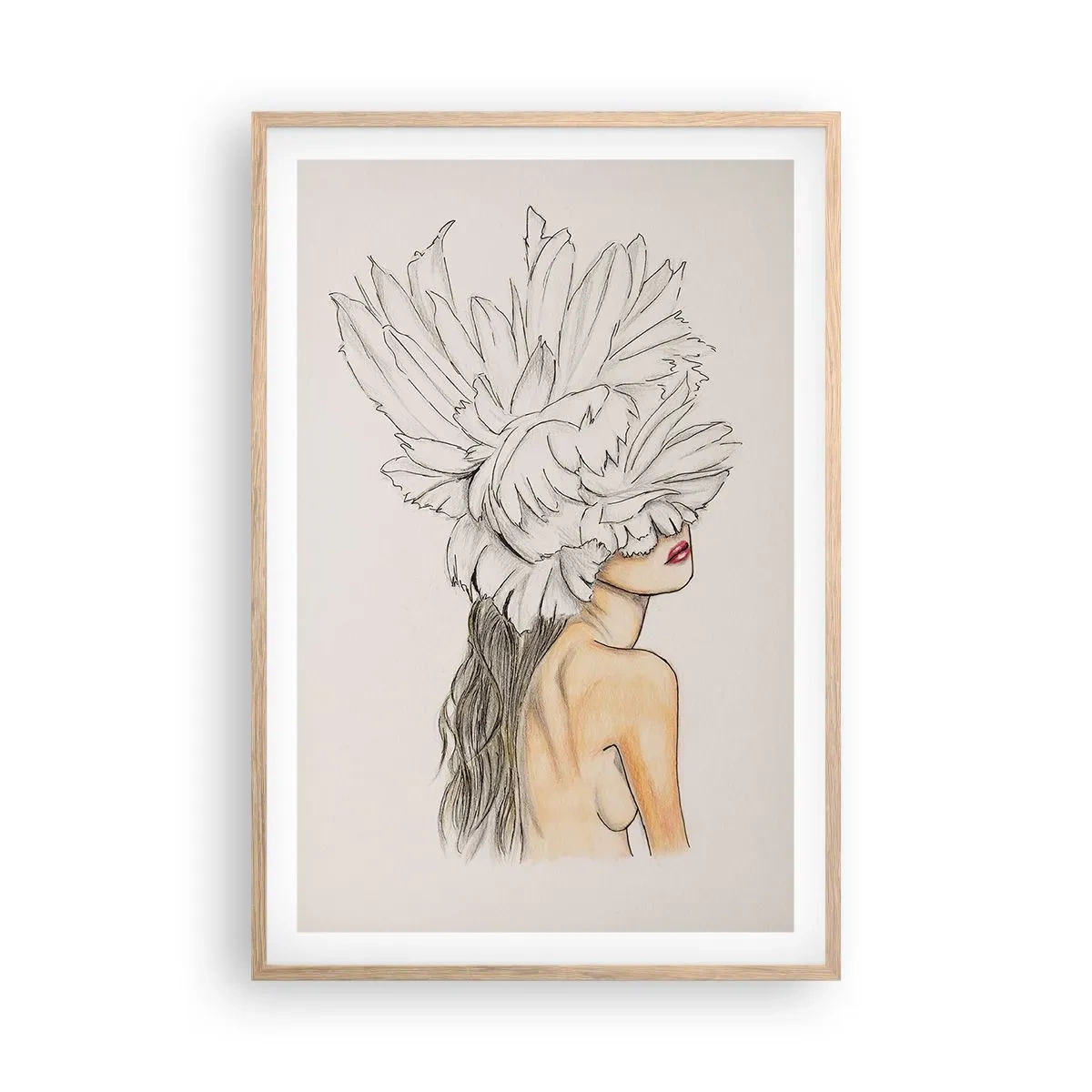 Poster in einem Rahmen aus heller Eiche - Gekrönte Schönheit - 61x91 cm