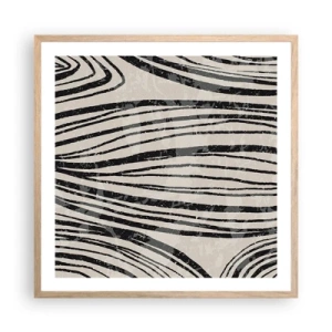 Poster in einem Rahmen aus heller Eiche - Linienpool - 60x60 cm