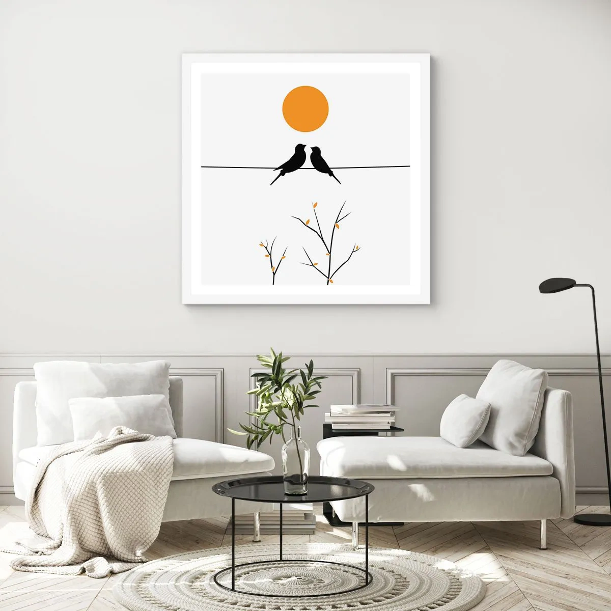 Poster in einem weißen Rahmen - Abend der Nachtigallen - 30x30 cm