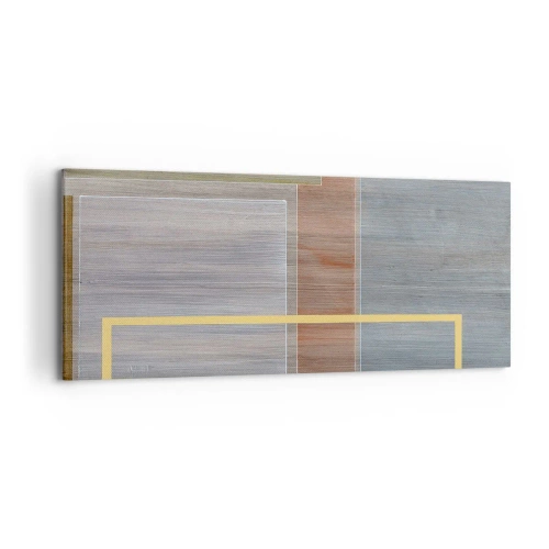 Bild auf Leinwand - Leinwandbild - Geometrische Komposition in Pastellfarben mit Rechtecken - 120x50cm - Einfach und ruhig - Moderne Wanddekoration für Wohnzimmer und Schlafzimmer ARTTOR
