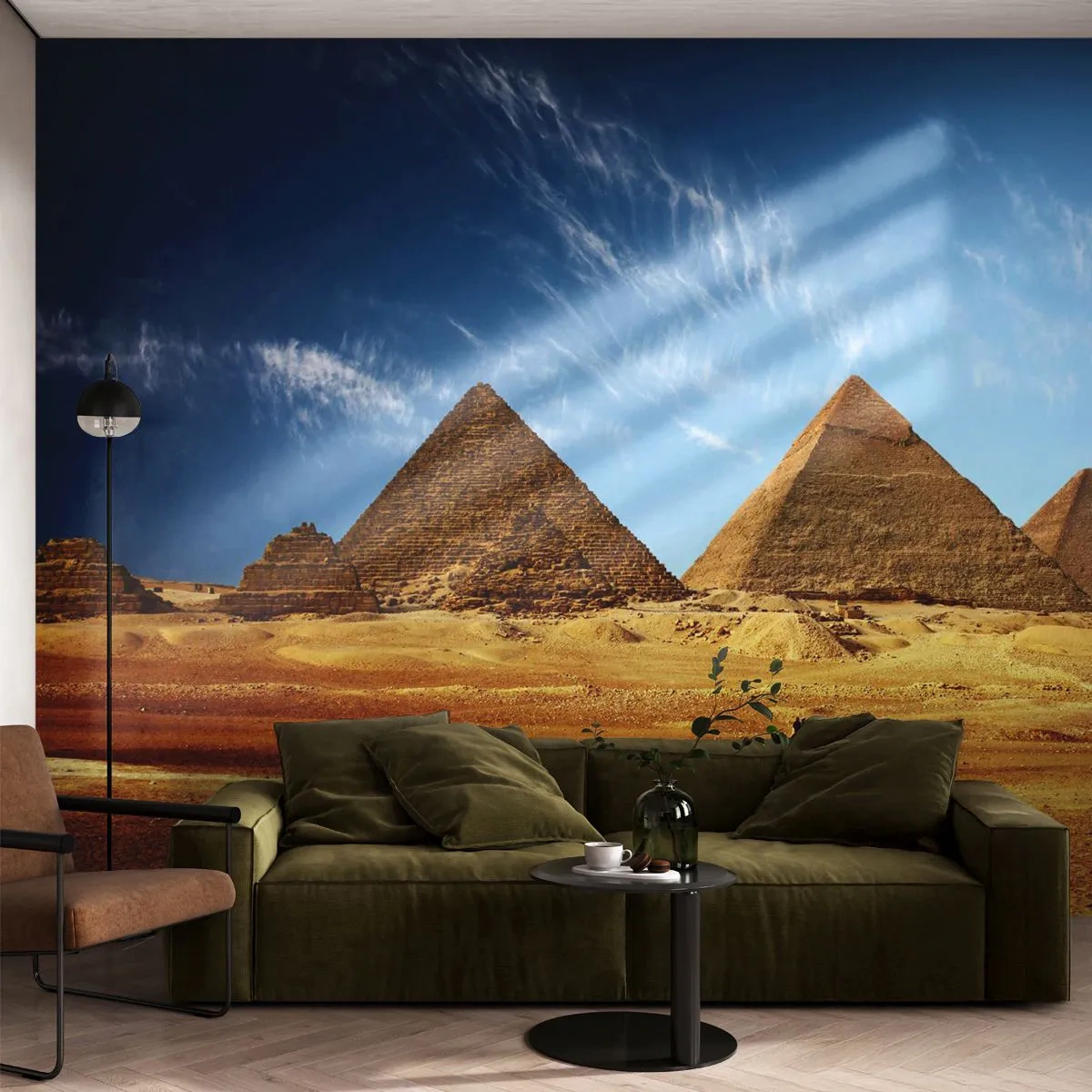 Selbstklebende Fototapete Deluxe Sticker - 40 Jahrhunderte schauen dich an - Pyramiden, Die Architektur, Landschaft - 250x175 cm