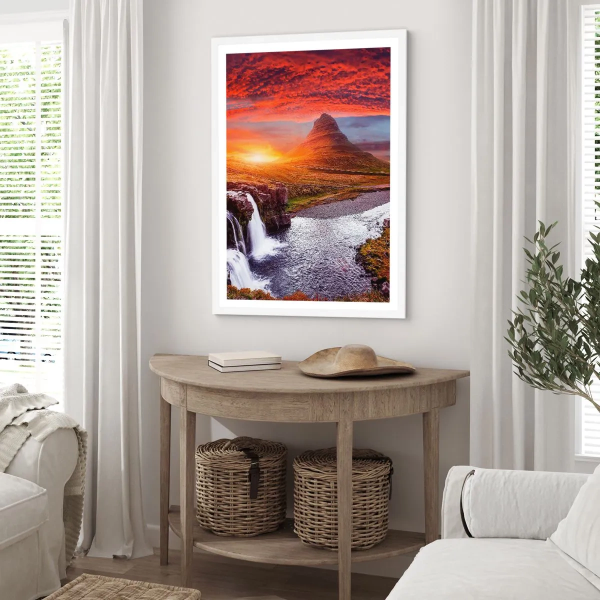 Poster in einem weißen Rahmen - Ein Blick auf Mittelerde - 61x91 cm