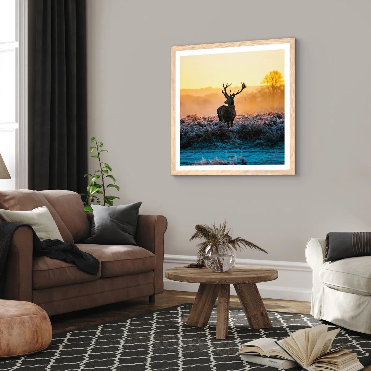 Poster in einem Rahmen aus heller Eiche - Gekrönt auf seinem Besitz - 30x30 cm