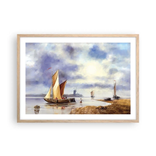 Poster in einem Rahmen aus heller Eiche - Die Rückkehr der Seeleute - 70x50 cm