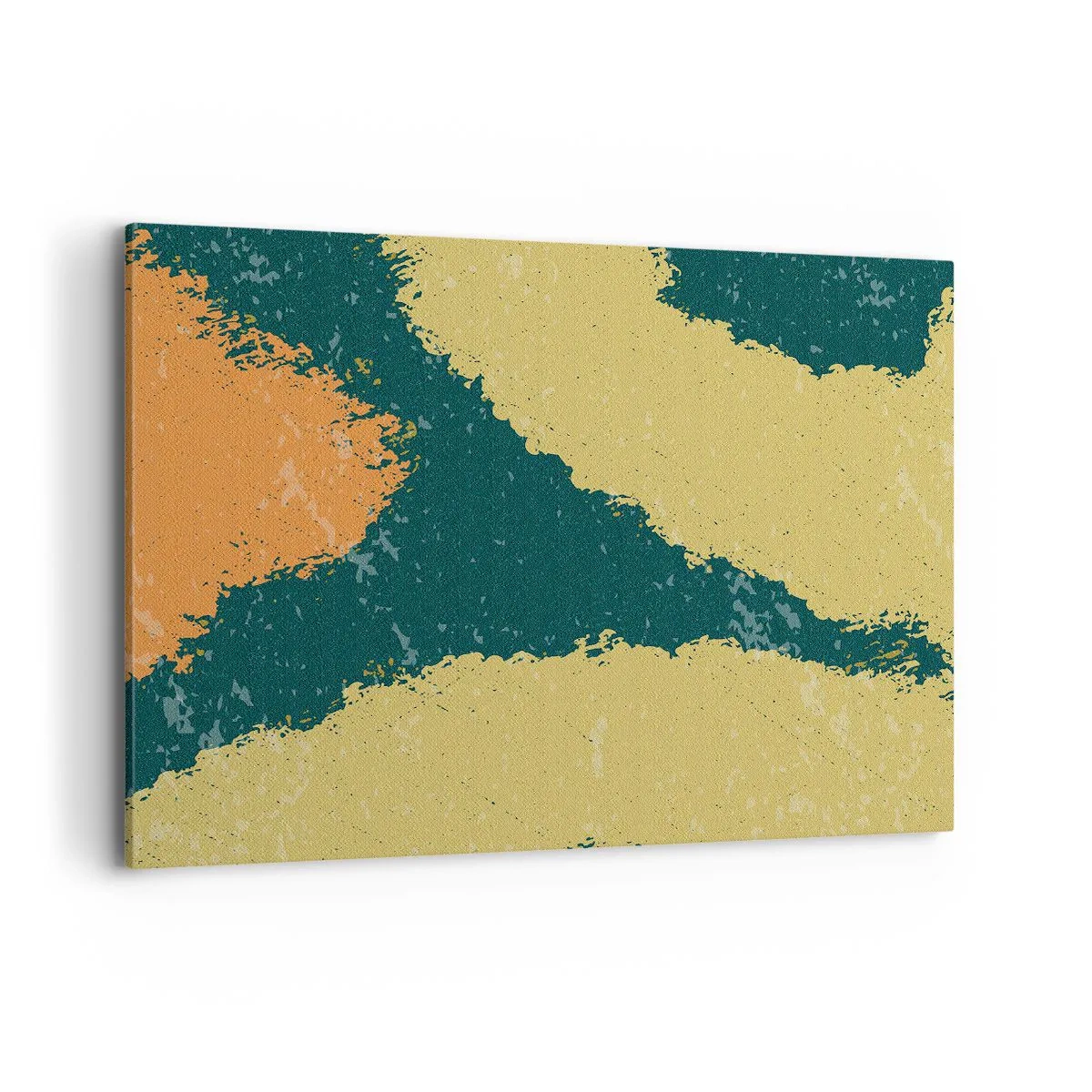 Bild auf Leinwand - Leinwandbild - Abstrakte Flecken in erdigen und grünen Farben - 100x70cm - Abstraktion – langsame Bewegung - Moderne Wanddekoration für Wohnzimmer und Schlafzimmer ARTTOR