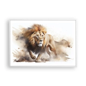 Poster in einem weißen Rahmen - Der König zog um - 100x70 cm