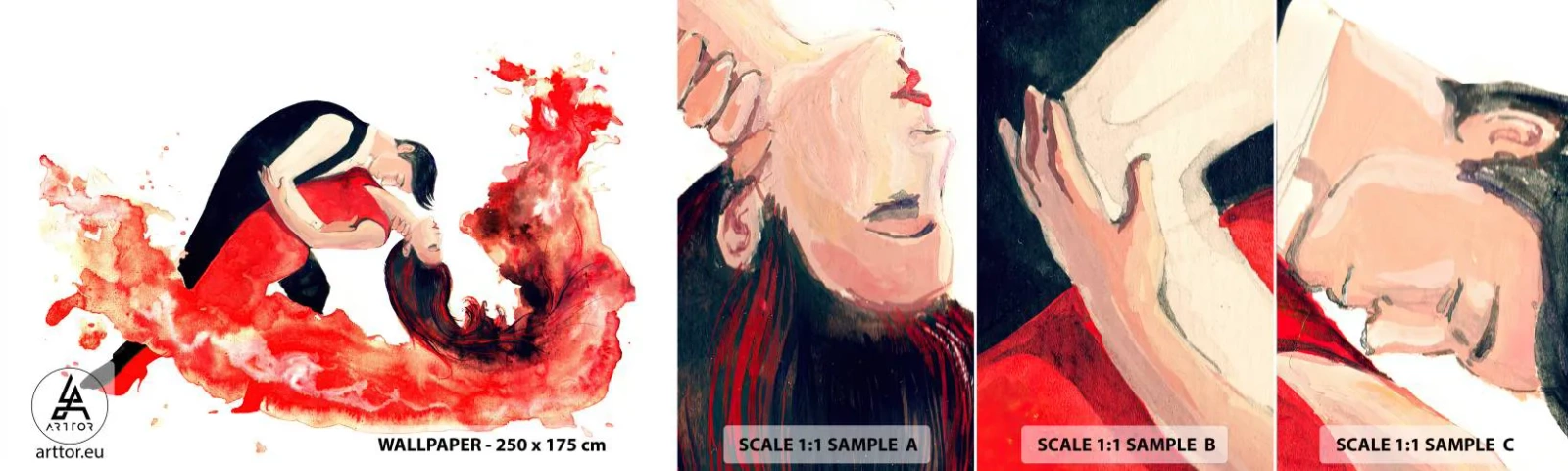 Fototapeten Muster Selbstklebend Deluxe Sticker - Tango - eine sinnliche Welle - Tanzen, Musik, Tänzer - 100x30 cm