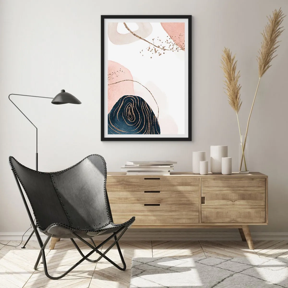 Poster in einem schwarzem Rahmen - Alles fließt - 40x50 cm