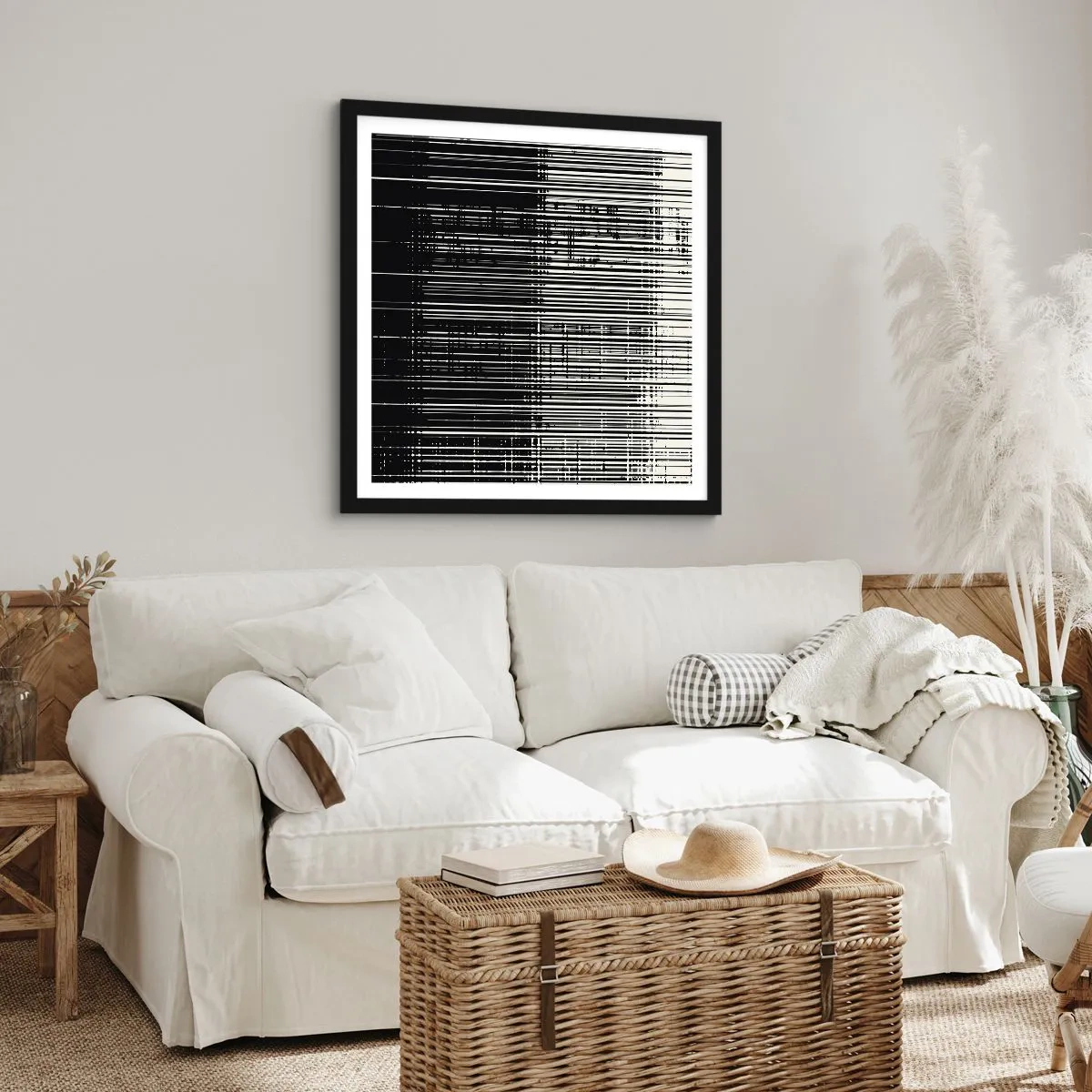 Poster in einem schwarzem Rahmen - Wellen und Vibrationen - 40x40 cm