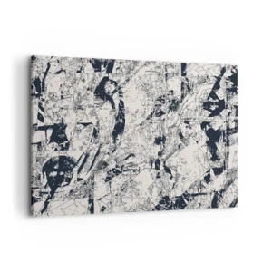 Bild auf Leinwand - Leinwandbild - Abstrakte Komposition in Schwarzweiß mit dynamischem Layout - 120x80cm - Durchdringung der Gegensätze - Moderne Wanddekoration für Wohnzimmer und Schlafzimmer ARTTOR