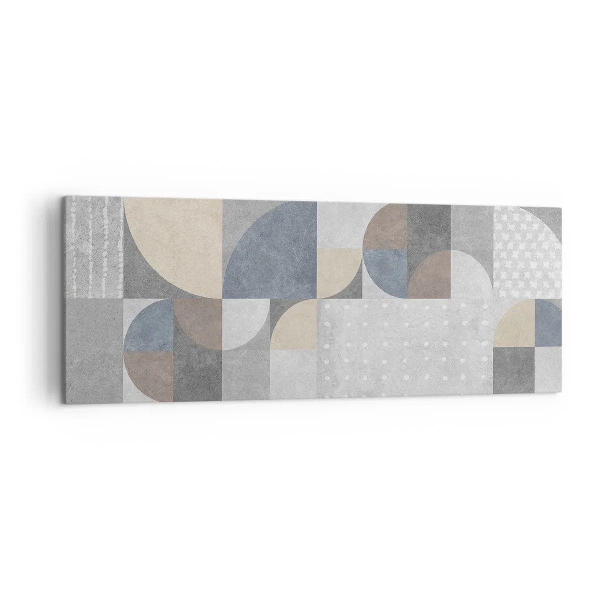 Bild auf Leinwand - Leinwandbild - Geometrisches Muster in Pastelltönen - 140x50cm - Keramische Fantasie - Moderne Wanddekoration für Wohnzimmer und Schlafzimmer ARTTOR