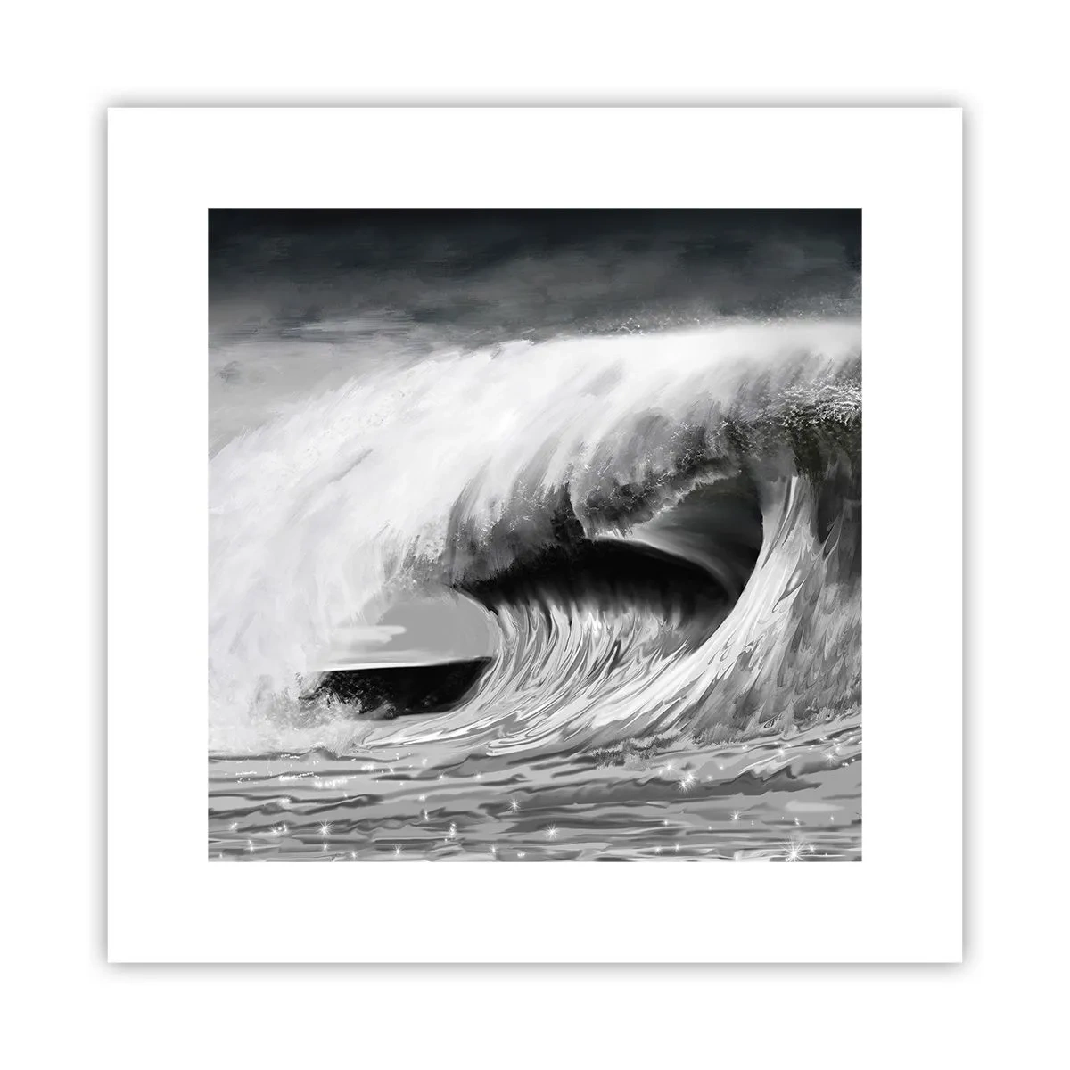 Poster - Wut des Ozeans - 30x30 cm
