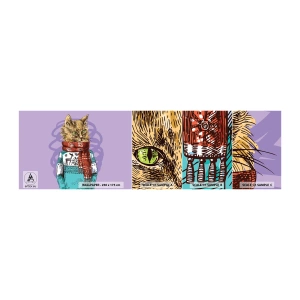 Fototapetenmuster Standard Eco - Die Katze nicht nur in Schuhen - Abstraktion, Katze, Wollpullover - 100x30 cm