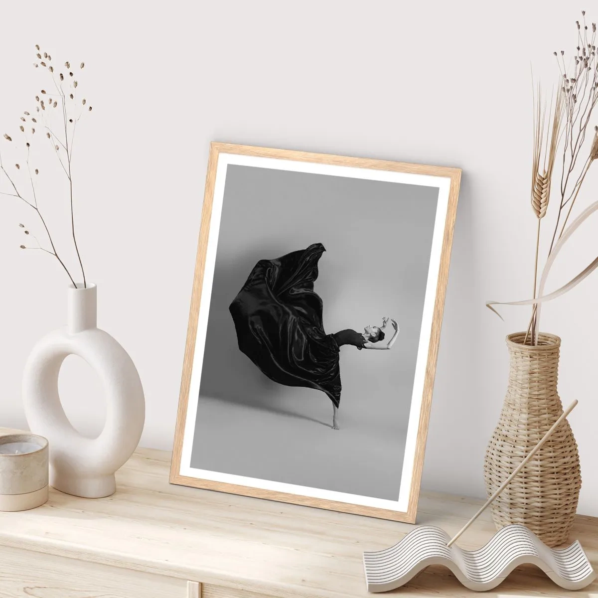 Poster in einem Rahmen aus heller Eiche - Beflügelt durch die Musik - 40x50 cm